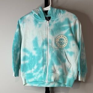 Little Surfer Dude Toddler Girl Hoodie Zip Up Tie Dye 2T New NWOT